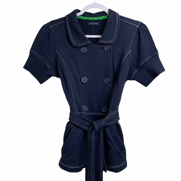 Tommy Hilfiger Jackets & Blazers - {TOMMY HILFIGER} BLUE SHORT SLEEVE SWEATER